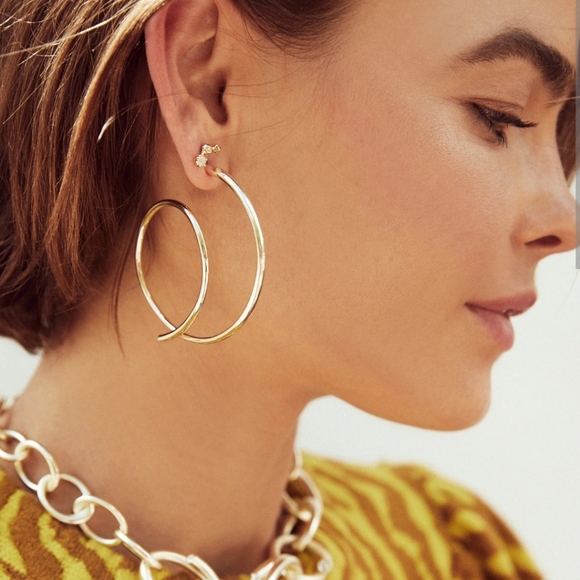 Kendra Scott SET Myles Rose Gold Hoops & Bangle EUC - Picture 4 of 8